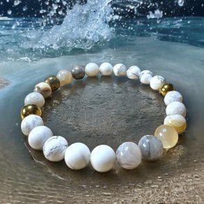 Armbnd Howlite Bambus