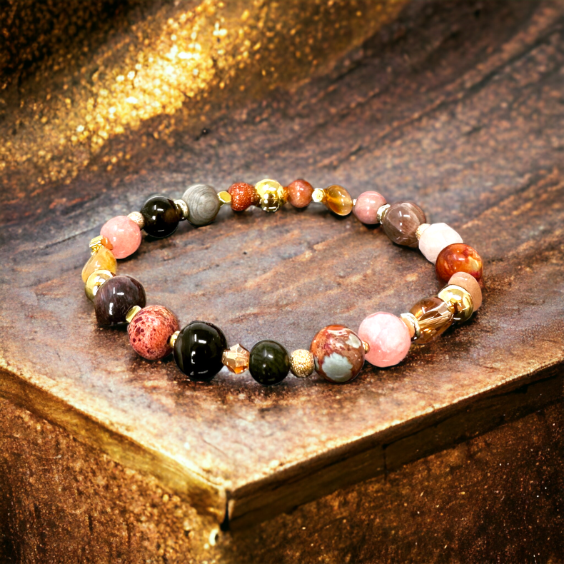 Armbnd Mix Pearl Rose