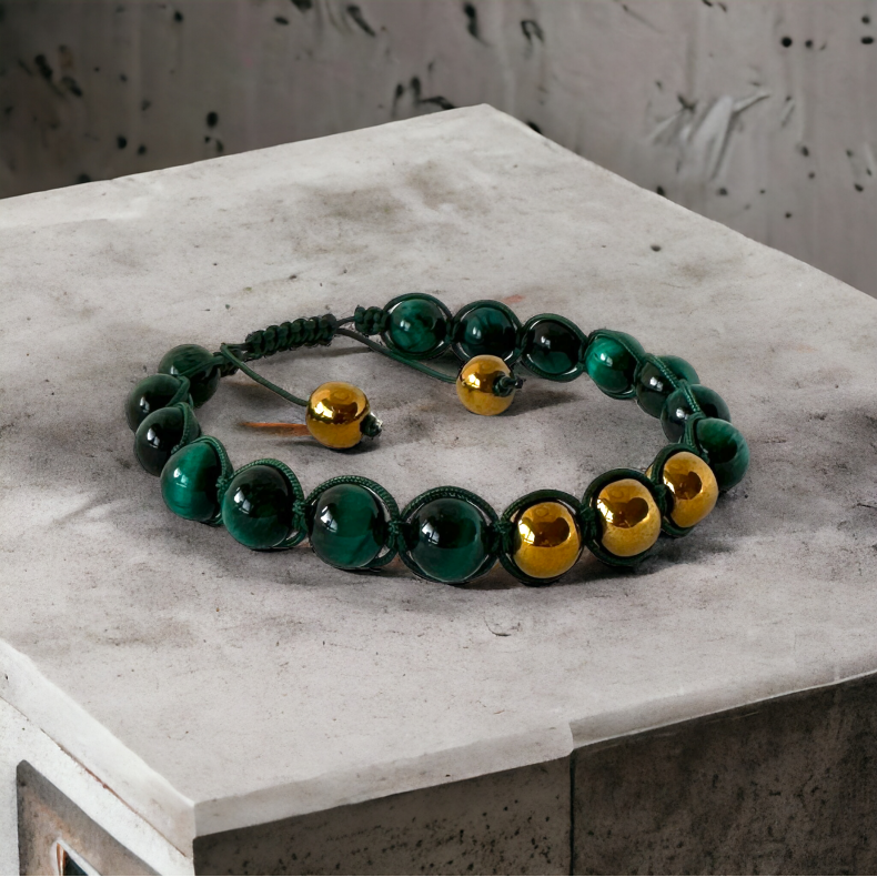 Herrearmbnd Shambala Grn Tigerje