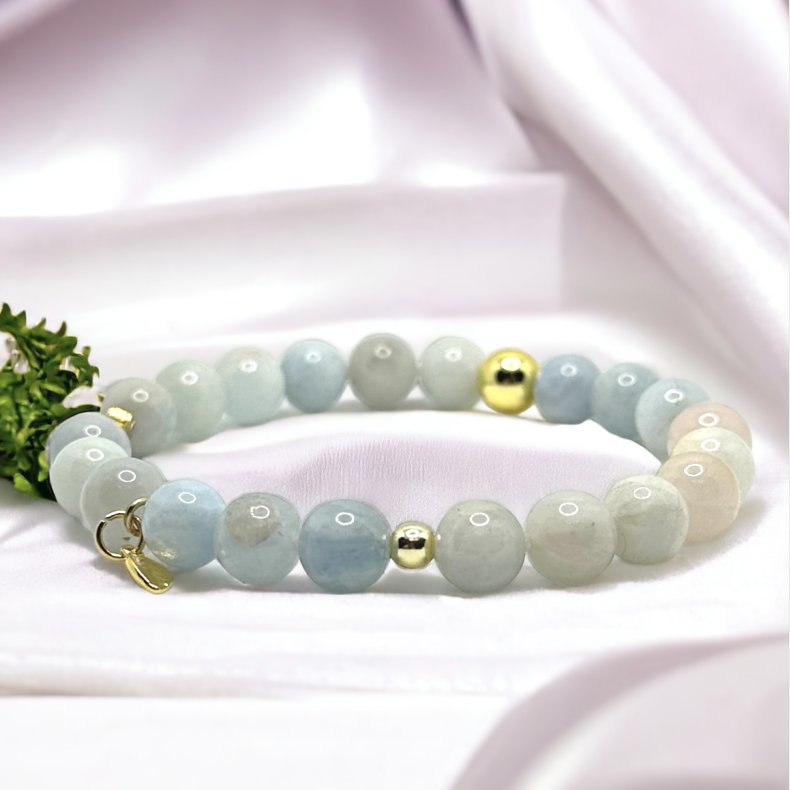 Armbnd Morganit i Bl toner