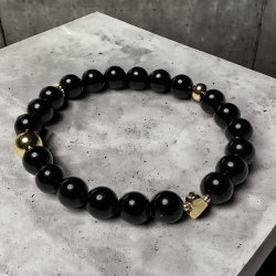 Armbnd Black Onyx Gold