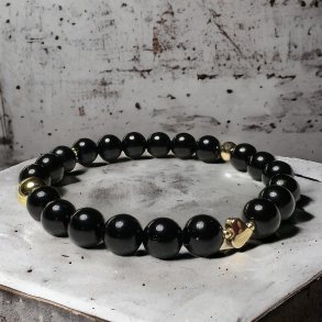 Armbnd Black Onyx Gold