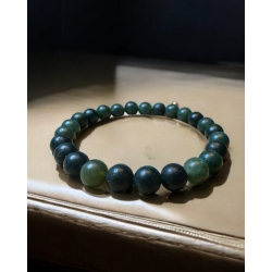 Herrearmbnd Grn Mos Agat