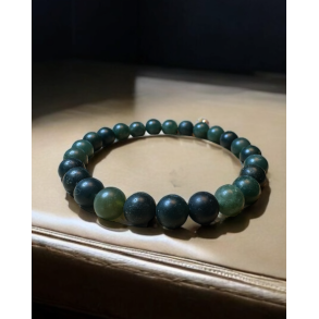 Herrearmbnd Grn Mos Agat