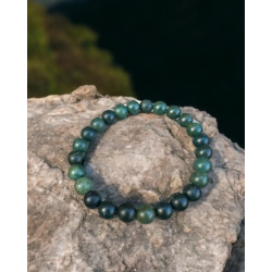 Herrearmbnd Grn Mos Agat