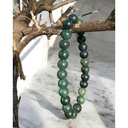 Herrearmbnd Grn Mos Agat