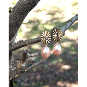 restikker Med Drbeformet Rosa Shellperle