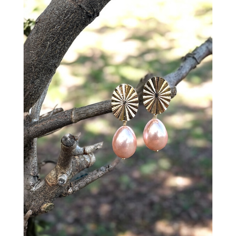 restikker Med Drbeformet Rosa Shellperle