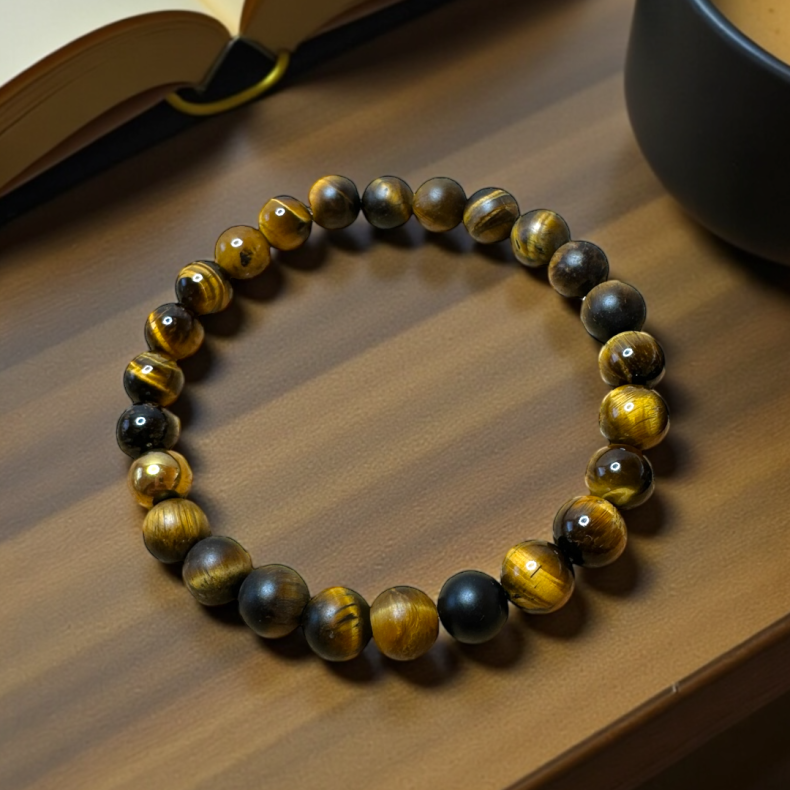 Herrearmbnd Tiger je Shamballa Style - Krigerens Sten