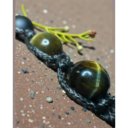 Macrame Herrearmb�nd med M�rke Tiger�je