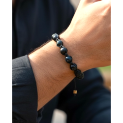 Macrame Herrearmb�nd med M�rke Tiger�je