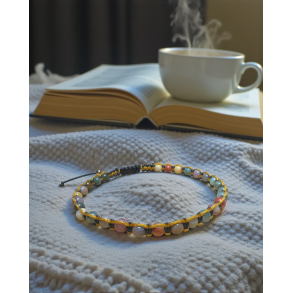 Herrearmb�nd - Macram� Ocean Jaspis